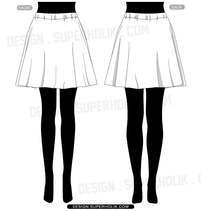 Skirt vector template